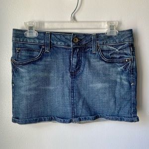 Juicy Couture Denim Mini Skirt w/ Ruffled Pockets
